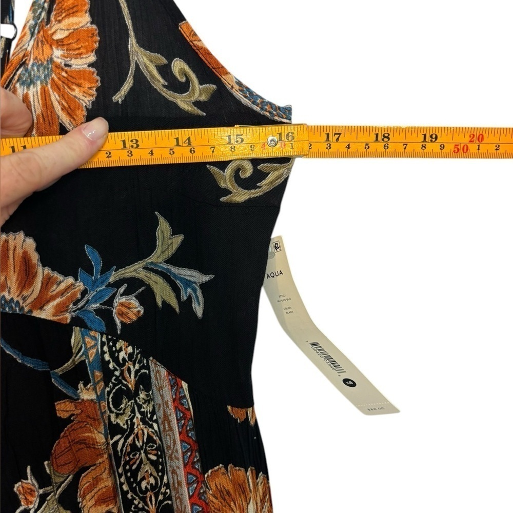 NWT Spaghetti Strap Black Floral Open Back Lace Maxi Dress Size Small - Picture 8 of 9